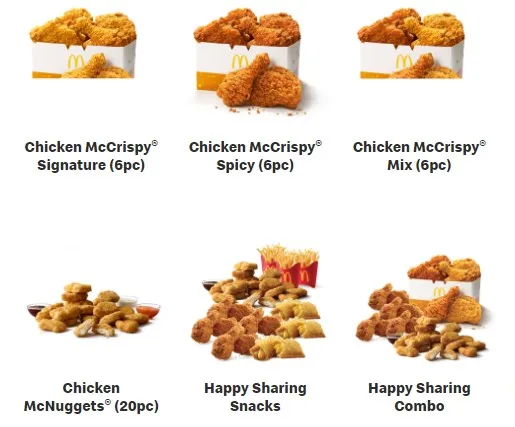 mcdonald's menu