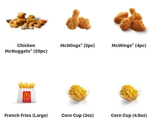 mcdonald's menu